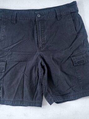 Mens Cargo Shorts 36W Magellan Black Cotton Durable Outdoor Wear Hiking Fishing
